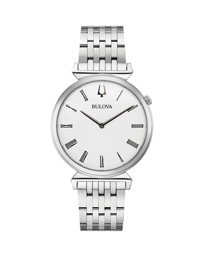 Bulova Silver Classic Regatta White Dial Watch 96A232