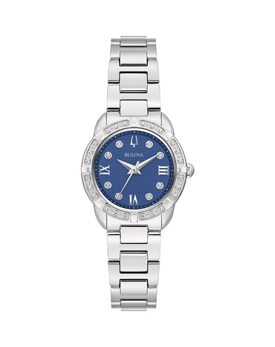 Bulova Women's Luxury Classic with Diamonds and Blue Dial 96R251