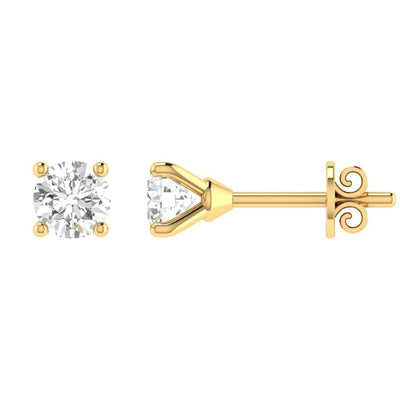 Diamond Stud Earrings with 0.06ct Diamonds in 9K Yellow Gold - 9YCE06