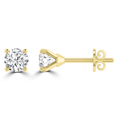 0.33ct GH I1 Diamond 4 Claw Studs in 9K Yellow Gold