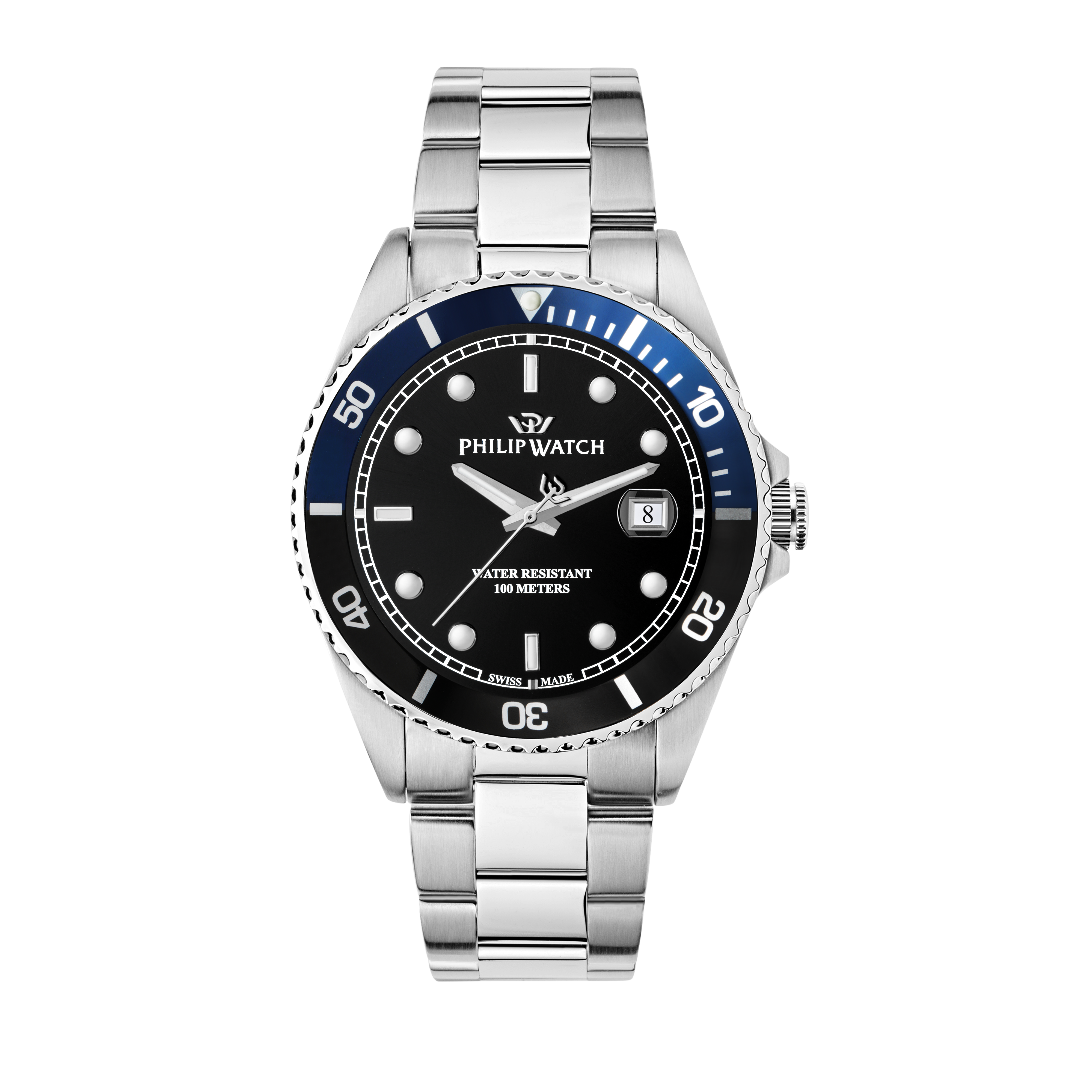 Philip Caribe Black Stainless Steel Watch
