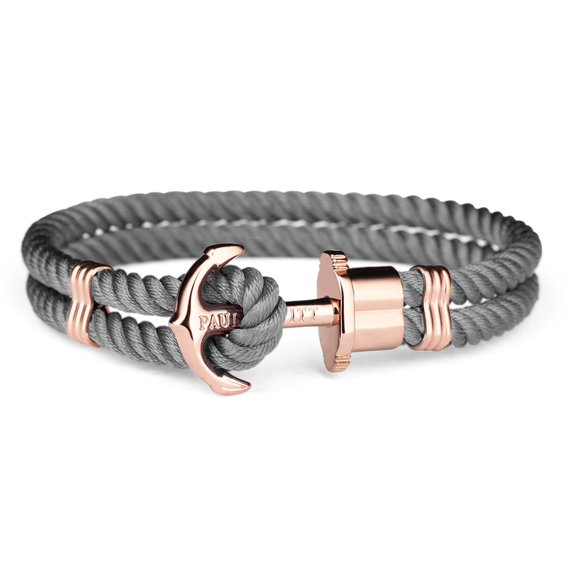 Paul Hewitt Phrep Nylon Rose Gold / Grey Bracelet - XL