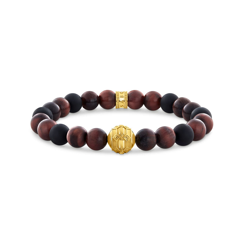 THOMAS SABO Obsidian and Red Tiger's Eye Bead Bracelet