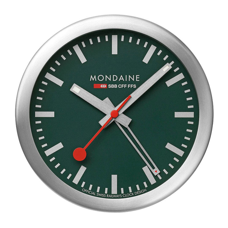 Mondaine Park Green Table and Alarm Clock, A997.MCAL.66SBV