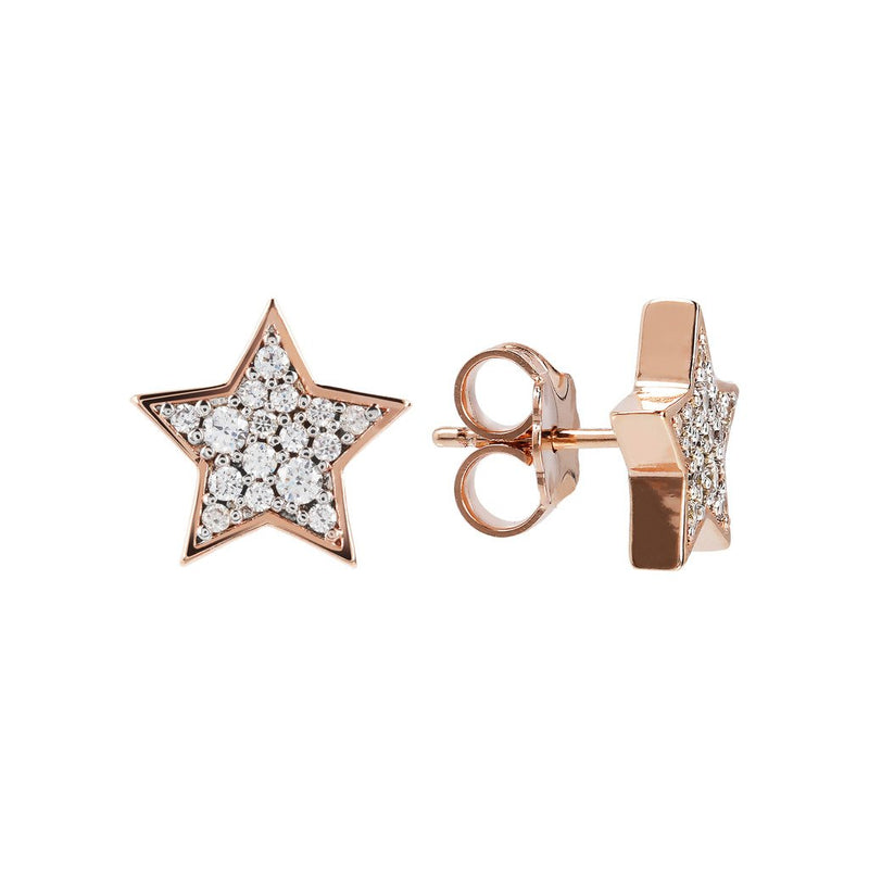 Bronzallure Pave Star Stud Earrings