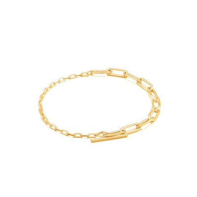 Ania Haie Mixed Link T-Bar Bracelet - Gold