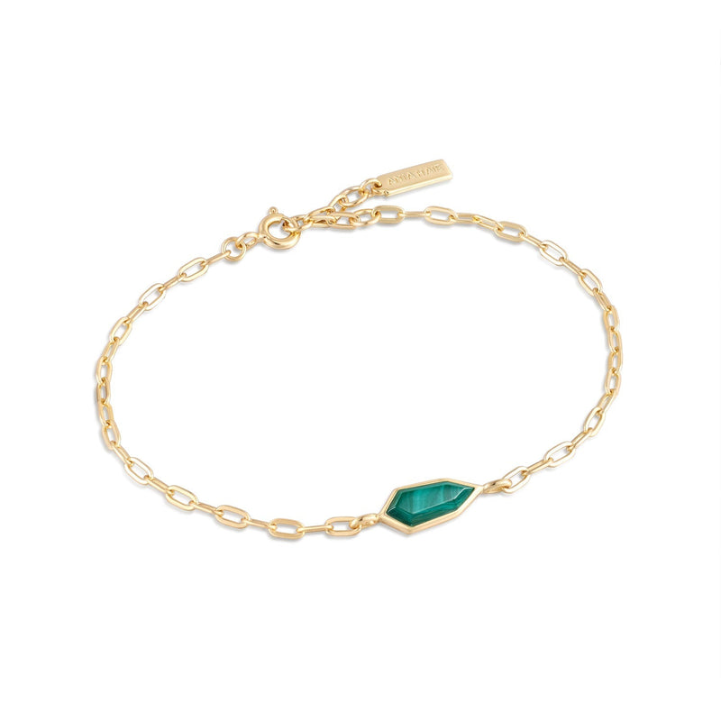 Malachite Emblem Chain Bracelet