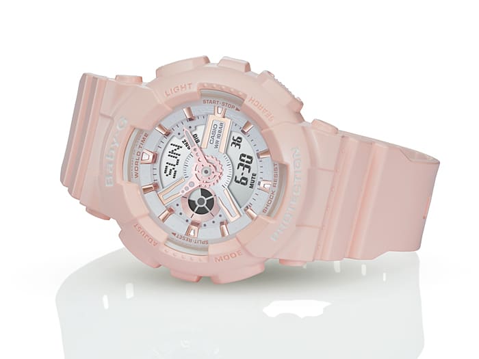 Baby-G DUO Rose Gold Accent Pink Watch BA110RG-4A