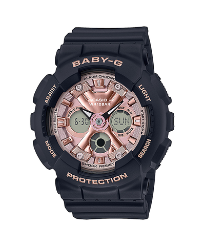 Baby-G Digital Analog Black Resin Band Watch BA130-1A4