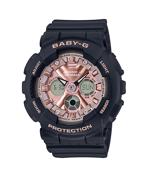 Baby-G Digital Analog Black Resin Band Watch BA130-1A4