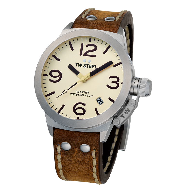 TW Steel Canteen 45MM Cream Dial Mens Watch CS100