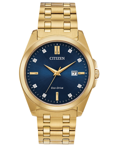 Citizen Corso Gold Case and Blue Dial Dress Watch BM7103-51L