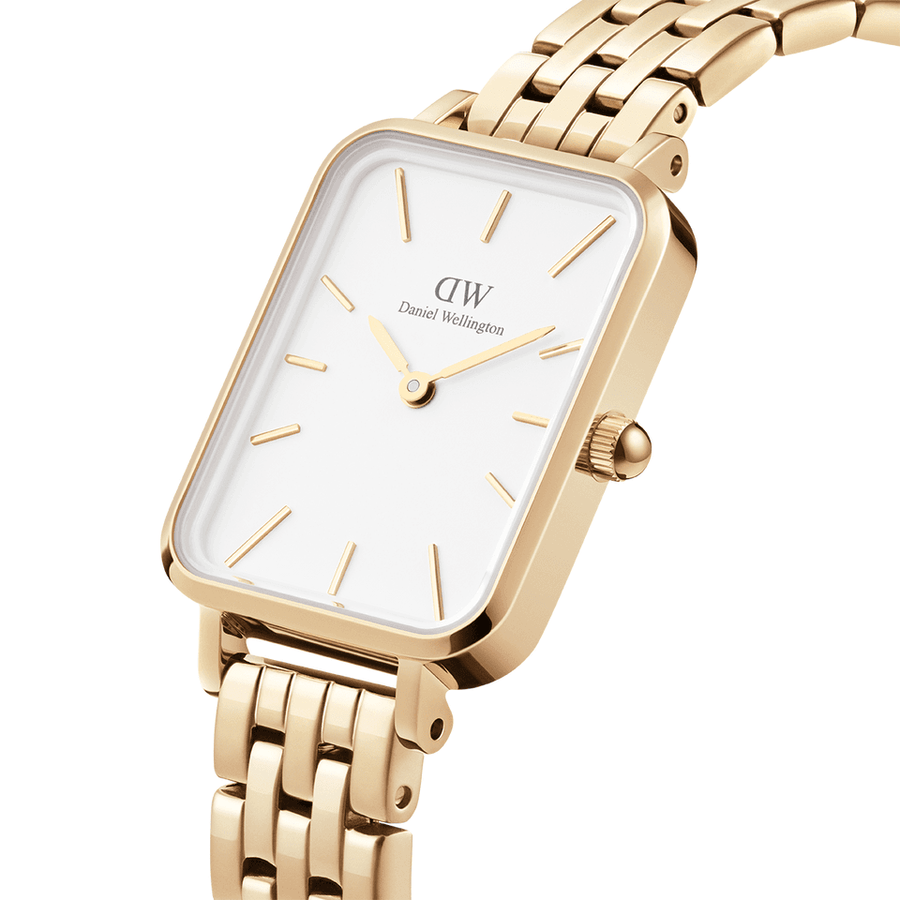 Daniel Wellington Quadro Lumine 5-Link 腕時計 DW00100620 Quadro Lumine - Watch with pink mother of pearl dial | DW