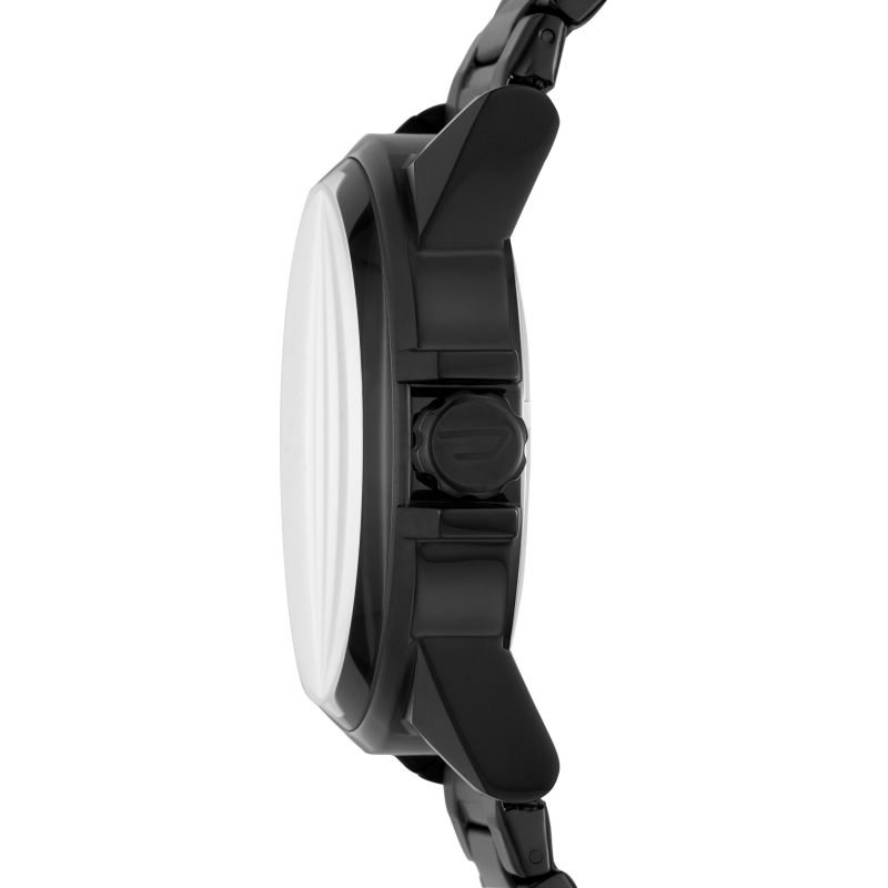 Diesel D-48 Three-Hand Black Stainless Steel Watch