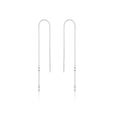 Ania Haie Glow Threader Earrings - Silver