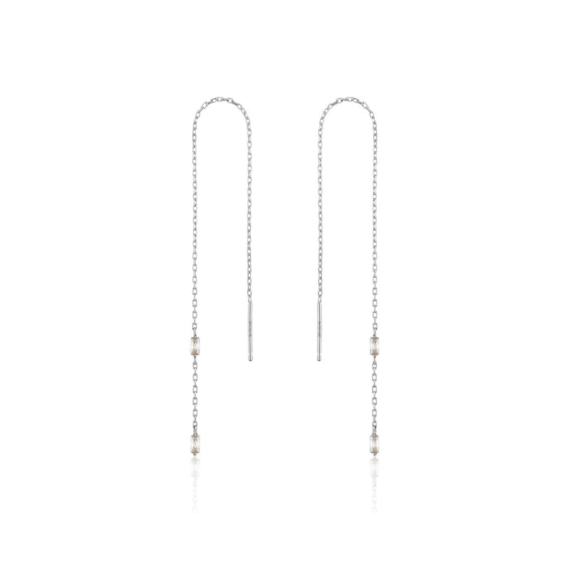 Ania Haie Glow Threader Earrings - Silver