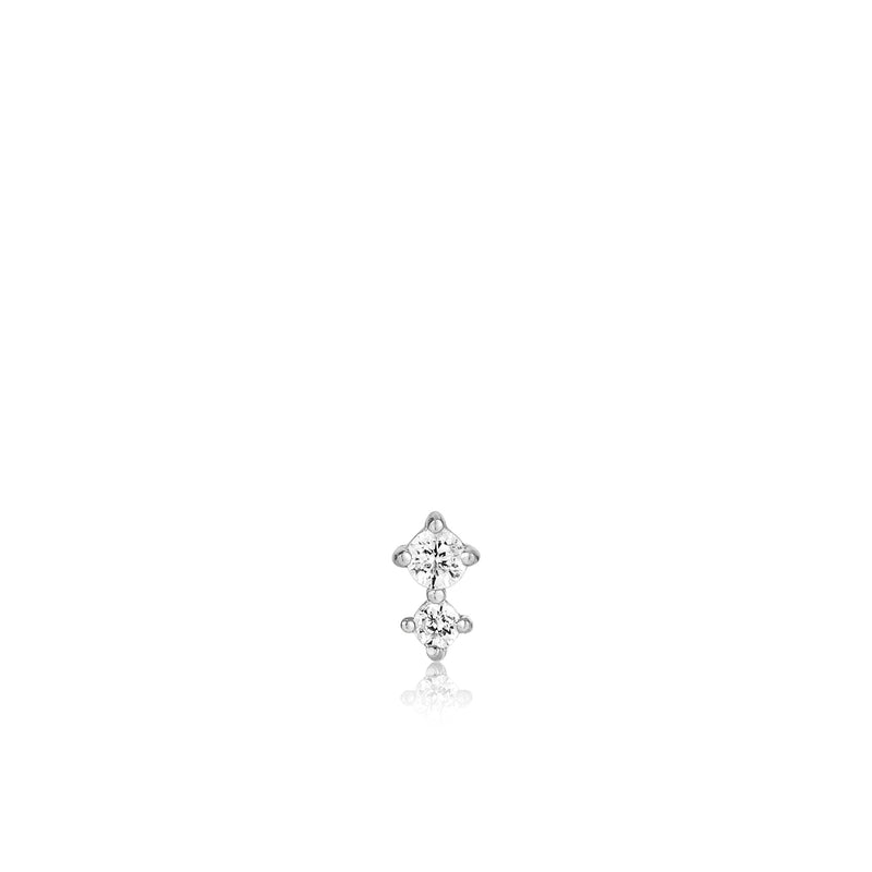 Ania Haie Silver Double Sparkle Barbell Single Earring