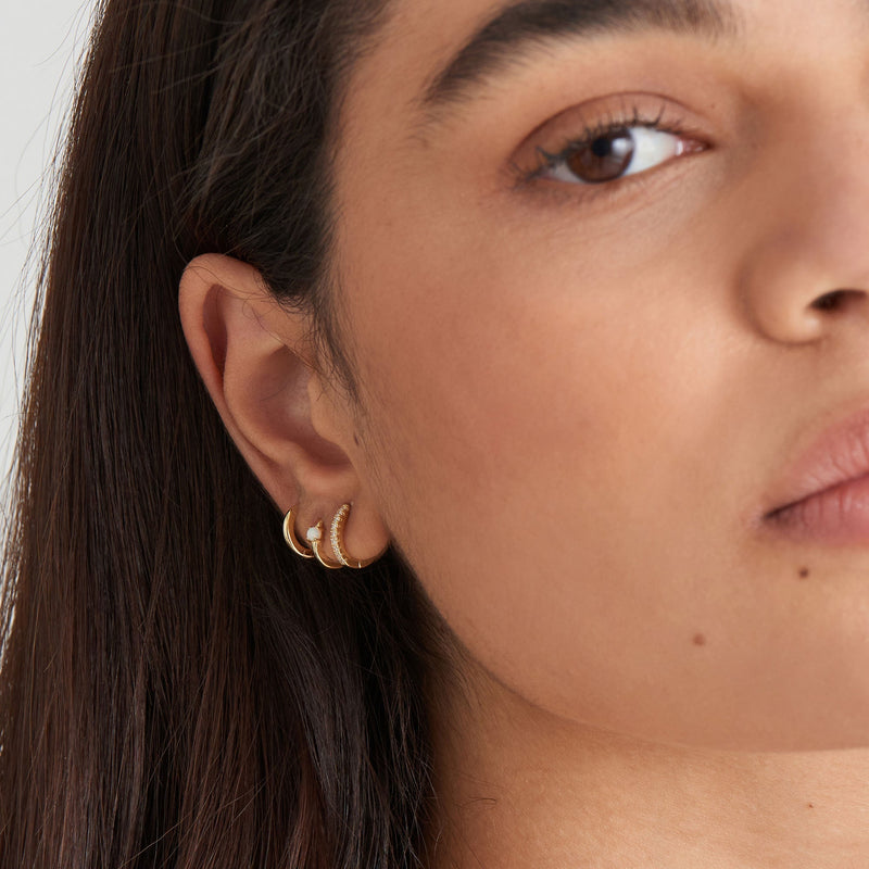 Ania Haie Gold Sparkle Huggie Hoop Earrings