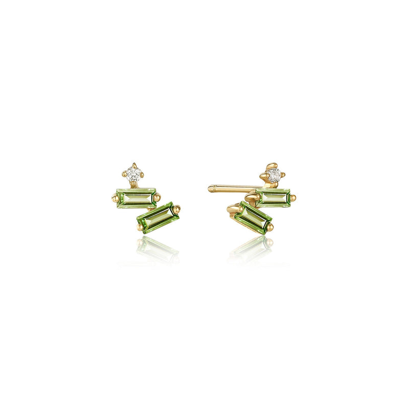 Ania Haie 14kt Gold Earrings with Tourmaline and White Sapphire Studs