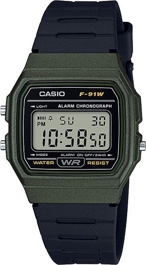 Casio Mens 'Classic' Quartz Plastic And Resin Casual Watch (Model: F-91Wm-3Adf)