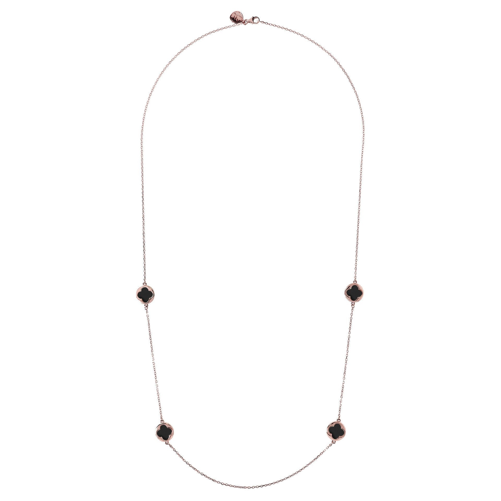 Bronzallure Small Four-Leaf Clover Long Necklace