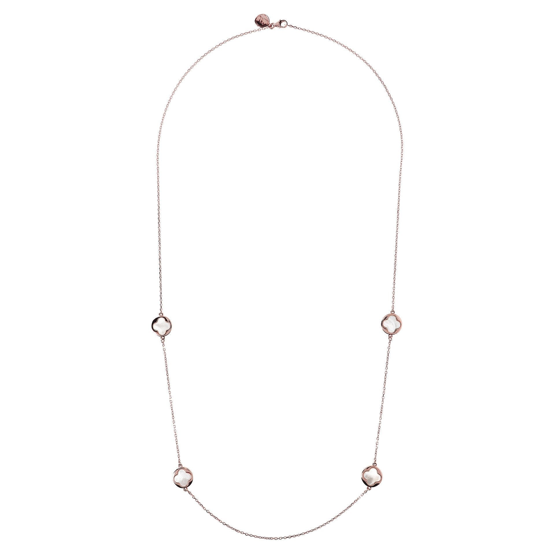 Bronzallure Small Four-Leaf Clover Long Necklace