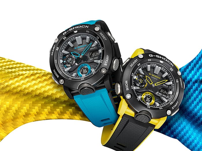 G Shock DUO Carbon Core Black and Yellow Mens Watch GA2000-1A9