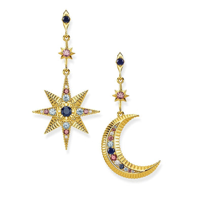 Thomas Sabo Royalty Star & Moon Earrings  - Gold