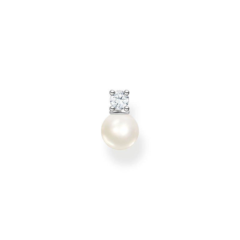 Thomas Sabo Single ear stud pearls and white stone silver