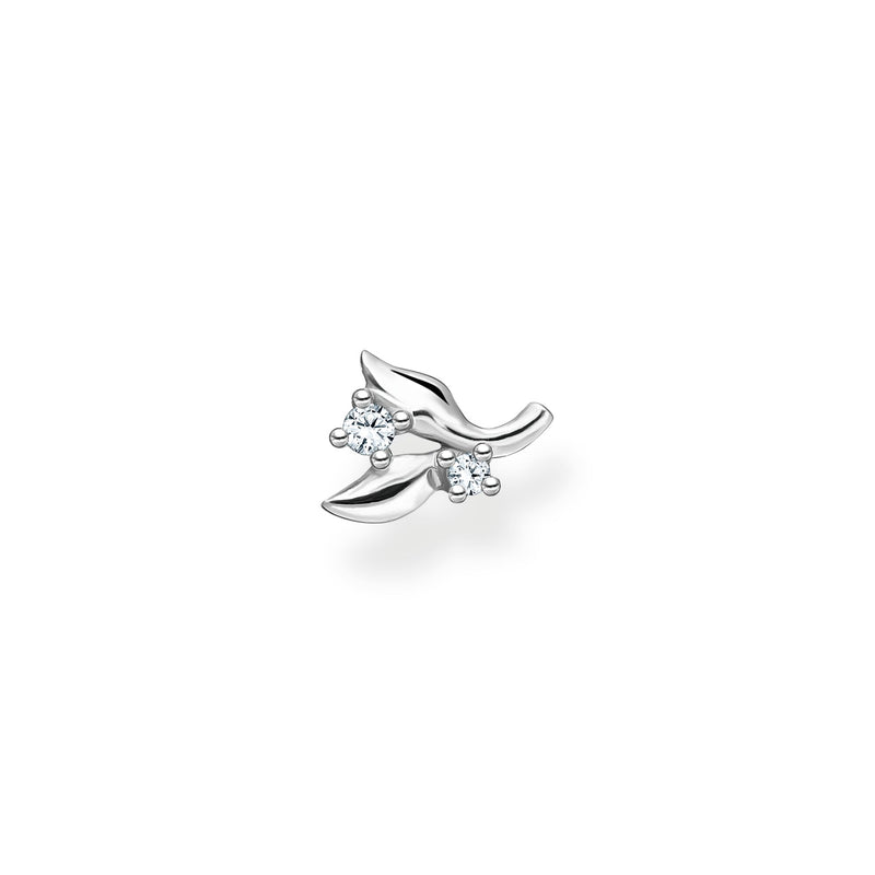 Thomas Sabo Single ear stud leaves white stones silver