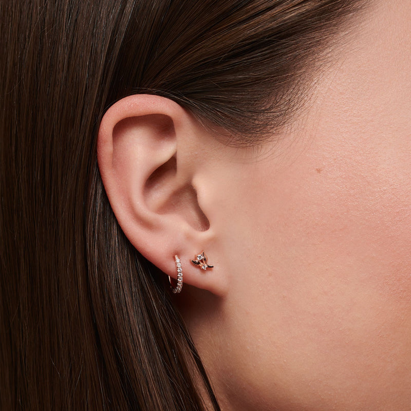 Thomas Sabo Single ear stud leaves white stones rose gold