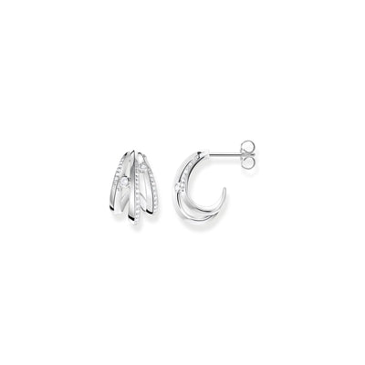 Thomas Sabo Earrings wave with white stones