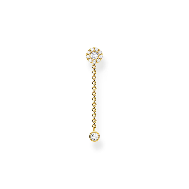 Thomas Sabo Single ear stud with pendant stone long gold