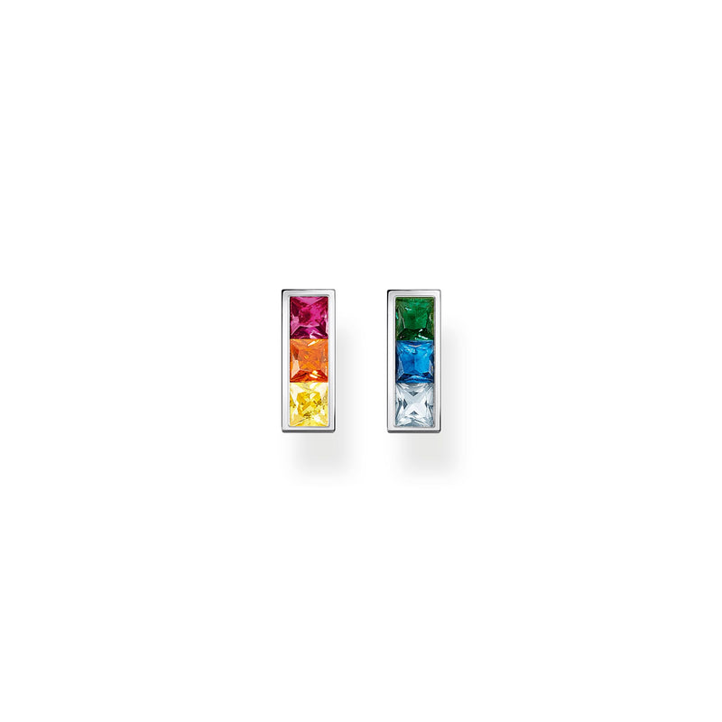 THOMAS SABO Ear studs colourful stones silver