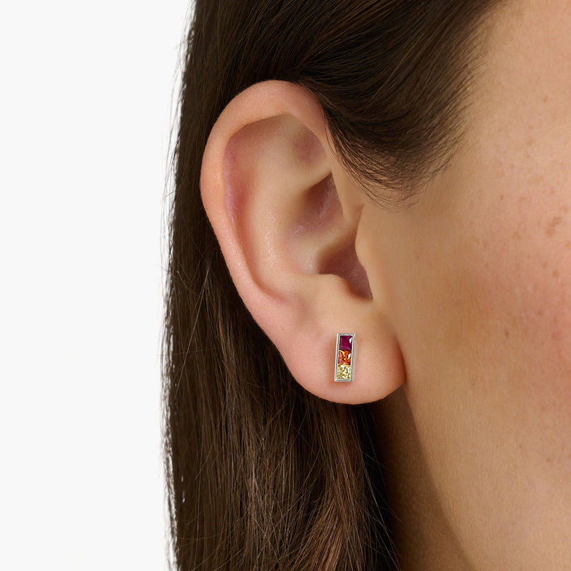 THOMAS SABO Ear studs colourful stones silver