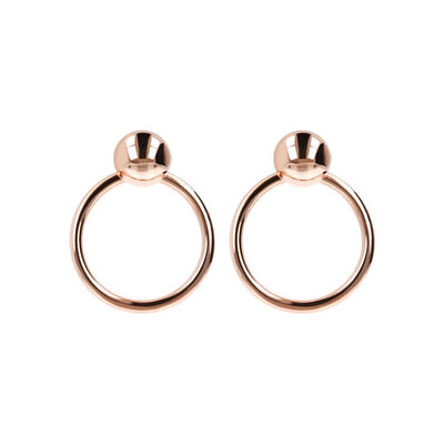 Bronzallure Hoop Earrings Ball Golden Ros&egrave;