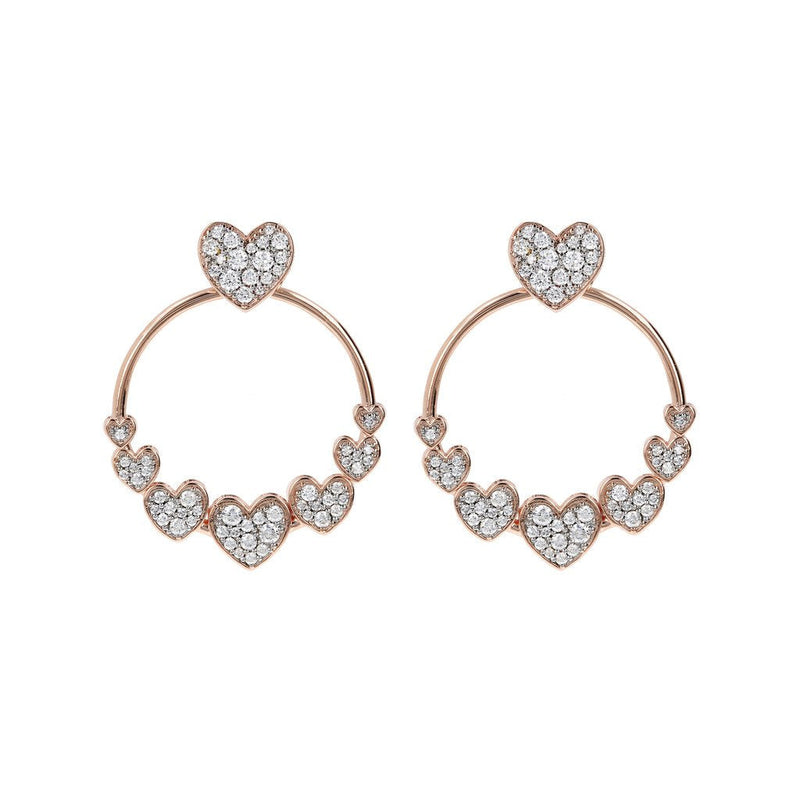 Bronzallure Hoop Earrings Hearts