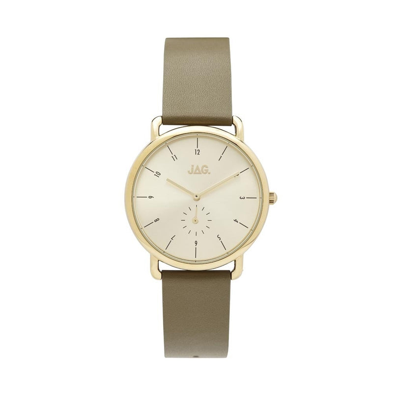 Jag Ivy Champagne Dial Olive Womens Watch