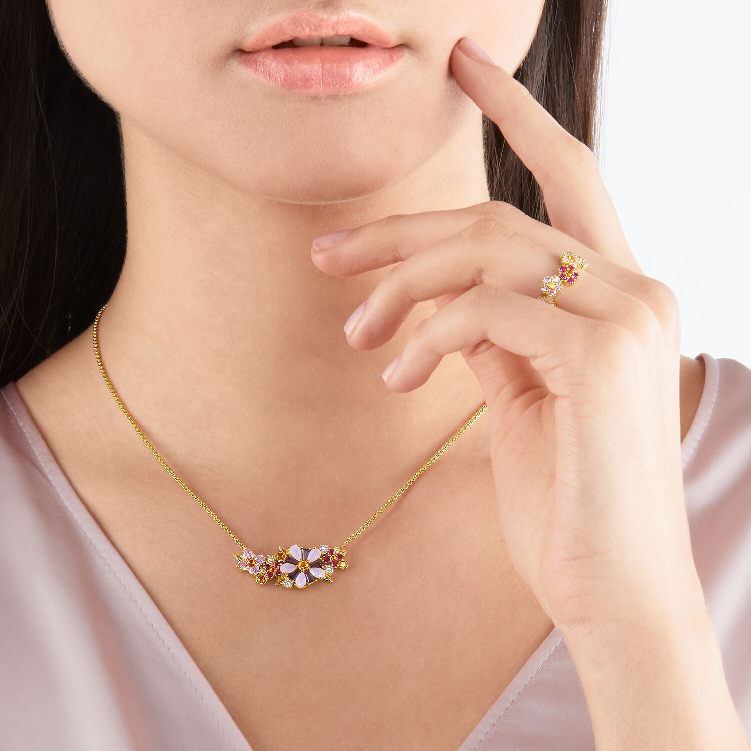 Thomas Sabo Necklace Flowers Gold