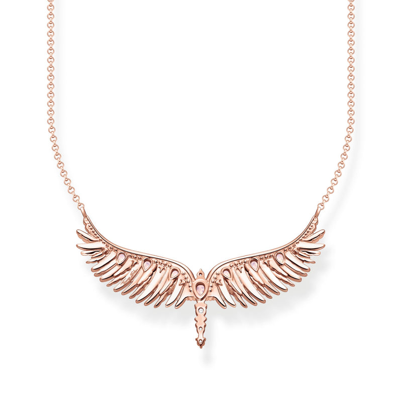 THOMAS SABO Necklace phoenix wing with pink stones rose gold