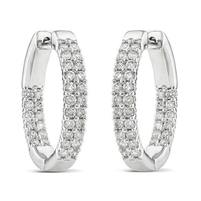 1.50ct Lab Grown Diamond Hoop Earrings in 18K White Gold