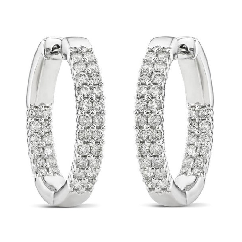 1.50ct Lab Grown Diamond Hoop Earrings in 18K White Gold