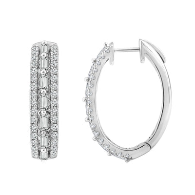 2.25ct Lab Grown Diamond Hoop Earrings in 18K White Gold