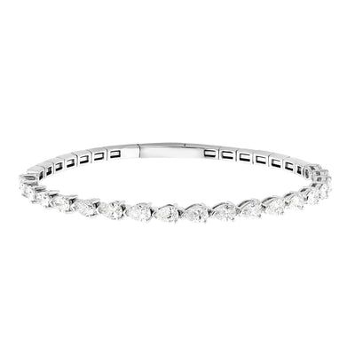 3.60ct Lab Grown Diamond Bangle in 18K White Gold