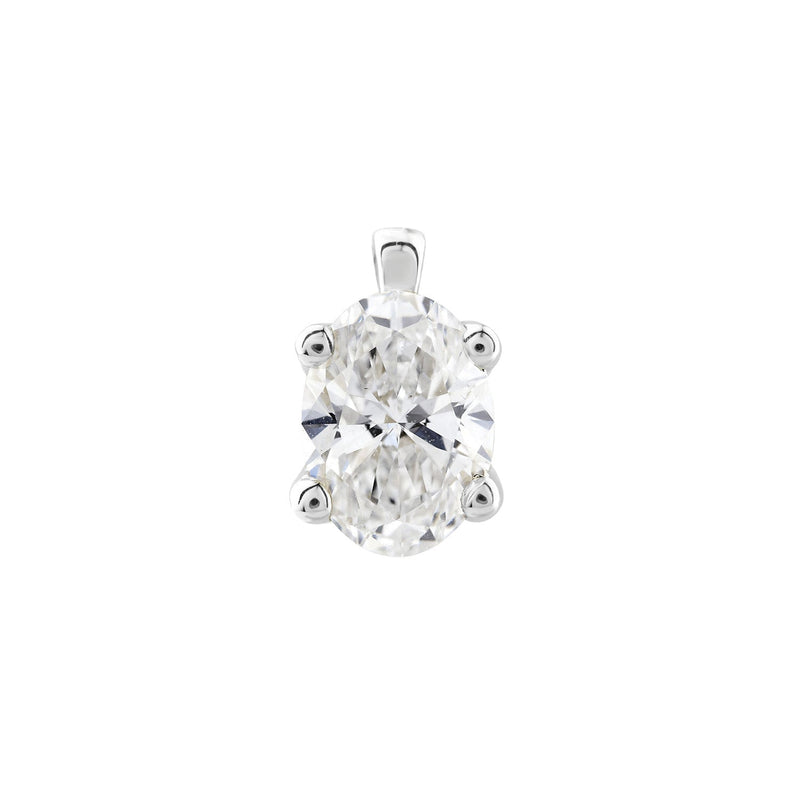 1.00ct Lab Grown Diamond Pendant in 18K White Gold