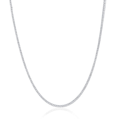 3.45ct Lab Grown Diamond Tennis Necklace in 18K White Gold