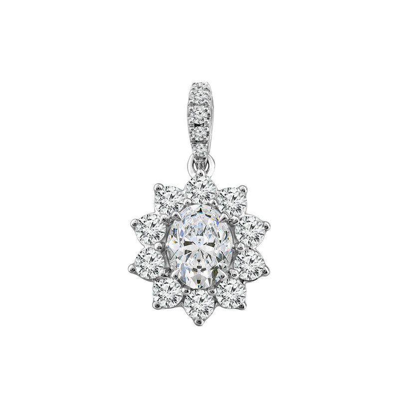 1.59ct Lab Grown Diamond Pendant in 18K White Gold