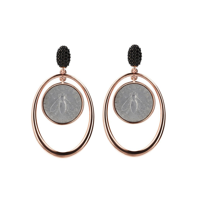 Bronzallure Lira with Bee Oval Earrings