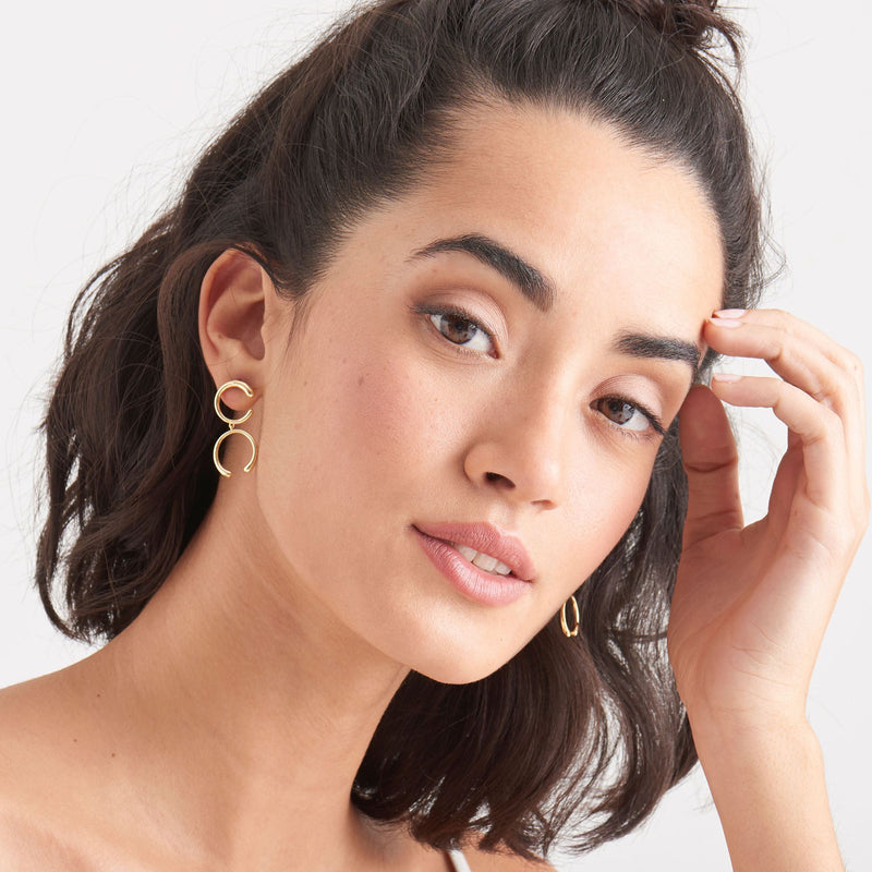 Ania Haie Luxe Double Curve Earrings - Gold