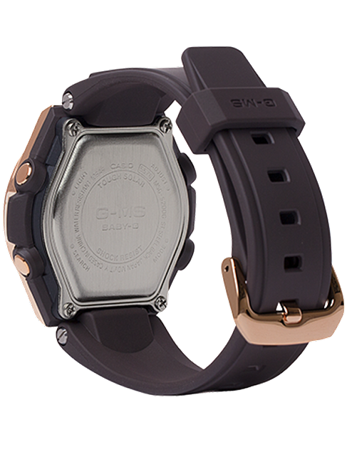 G-MS Rose Gold Solar Brown Band Women's Watch MSGS200G-5A